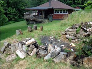 Bubbling Brook Round House wood pile.